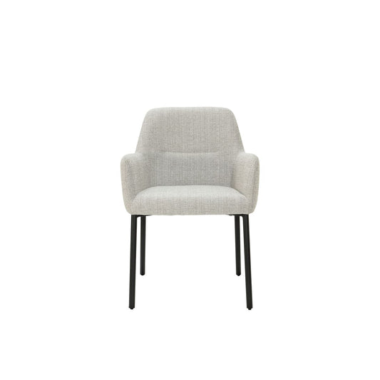 Luna Dining Chair | Black Metal & Cream Fabric - dining-chairs