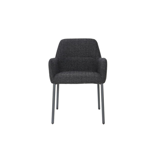 Luna Dining Chair | Black Metal & Black Fabric - dining-chairs