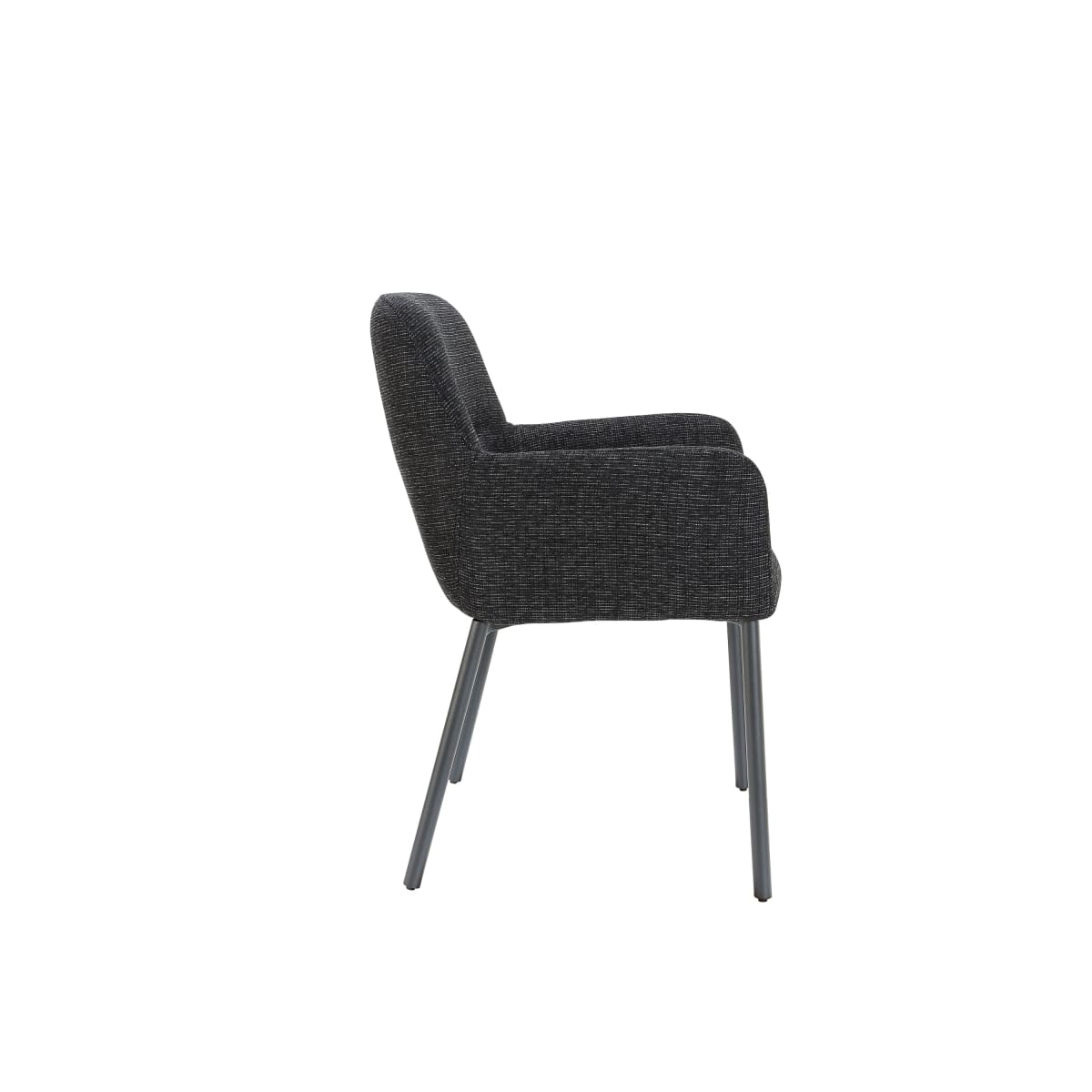 Luna Dining Chair | Black Metal & Black Fabric - dining-chairs