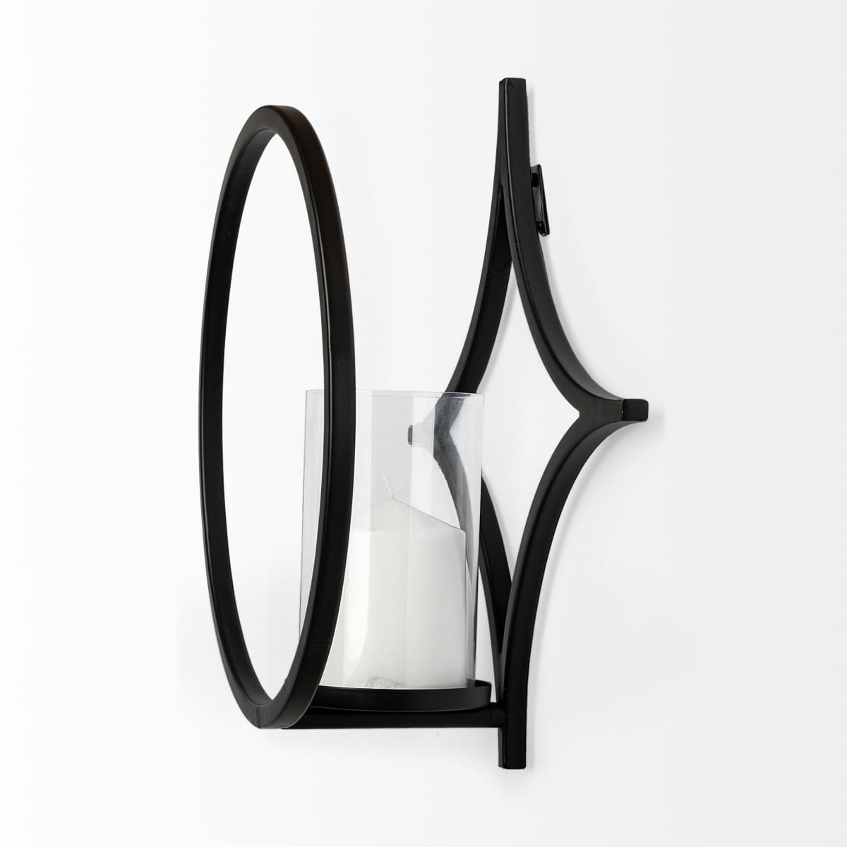 Lyra Wall Candle Holder Black Metal | Circle - wall-candle-holders