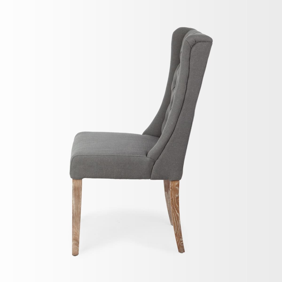 Mackenzie Dining Chair Gray Fabric | Brown Wood - dining-chairs