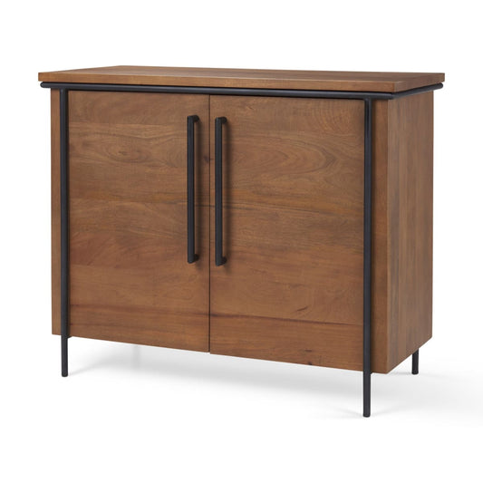 Maddox Accent Cabinet Brown Wood | Black Metal - acc-chest-cabinets