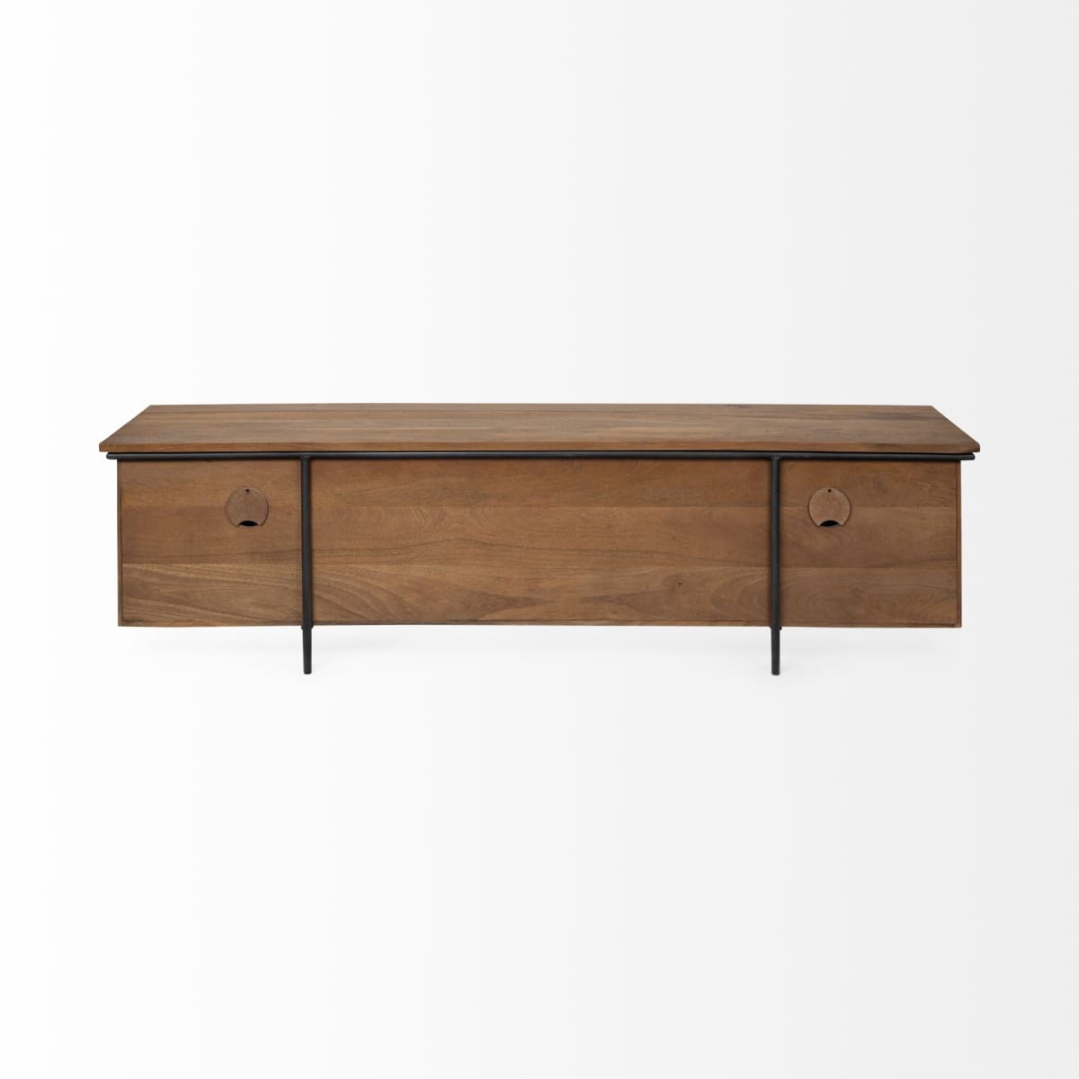 Maddox Media Console Brown Wood | Black Metal - media-console