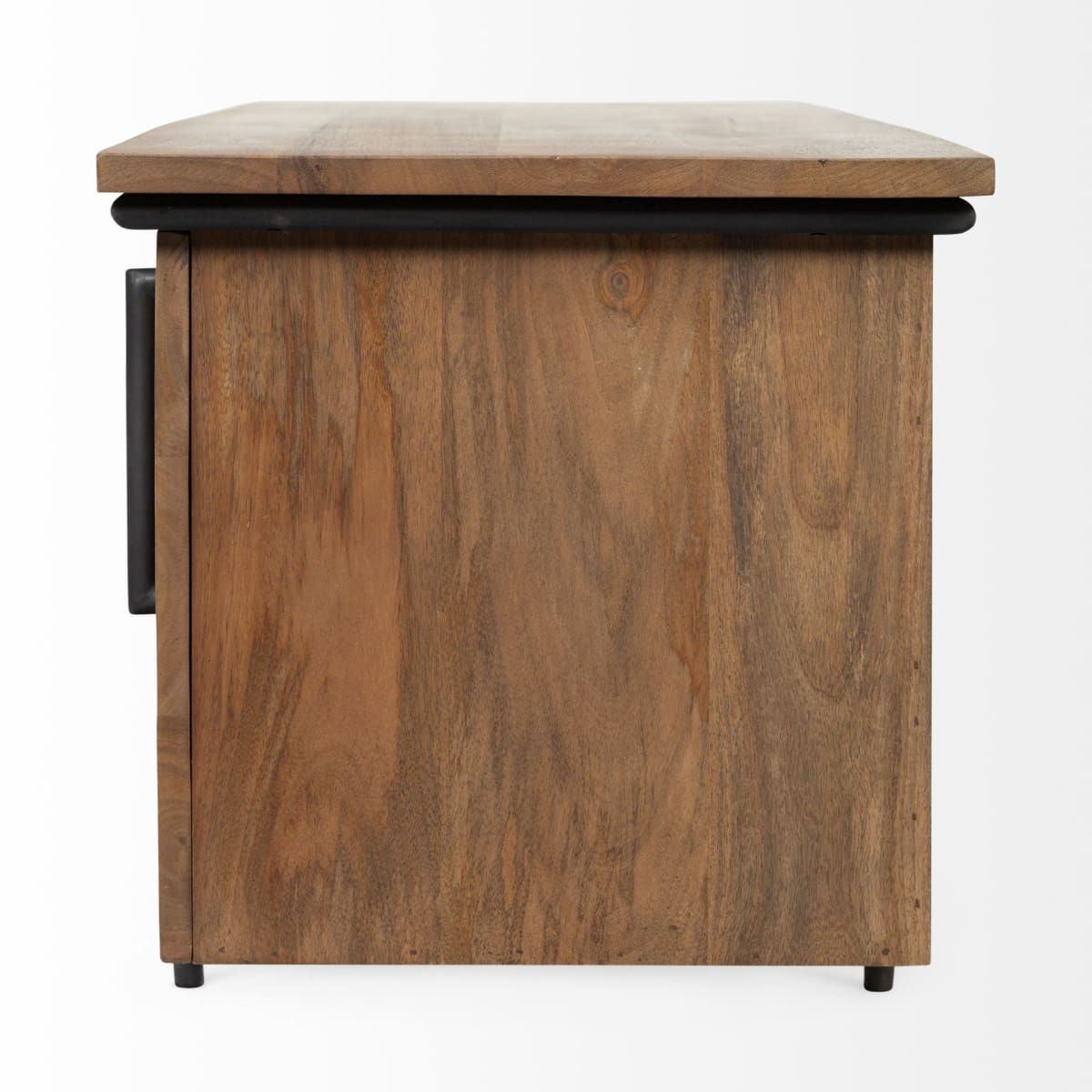 Maddox Media Console Brown Wood | Black Metal - media-console