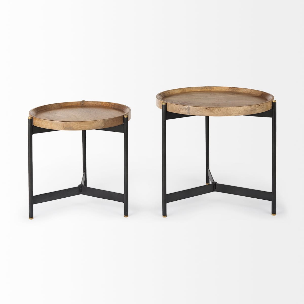 Marquisa Accent Table Brown Wood | Black Metal - end-and-side-tables