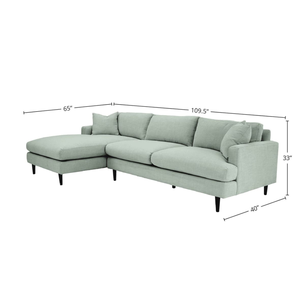 Martha Left Sectional Sofa - Beach Seaglass - lh-import-sectionals