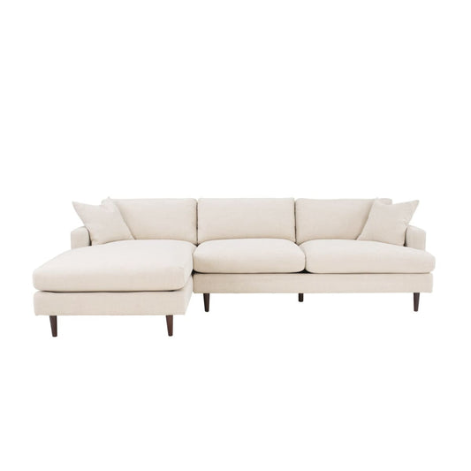 Martha Left Sectional Sofa - Beach Snow White - lh-import-sectionals