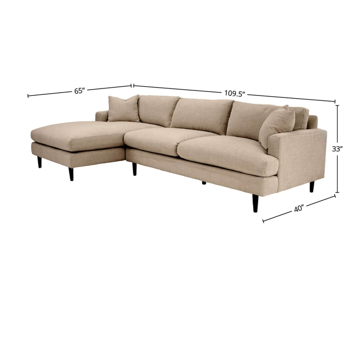 Martha Left Sectional Sofa - Beach Toast - lh-import-sectionals