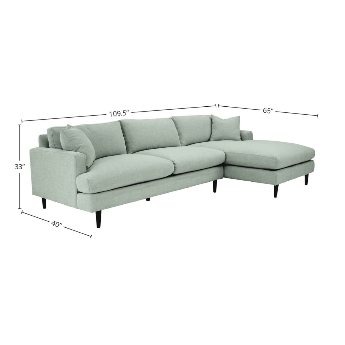 Martha Right Sectional Sofa - Beach Seaglass - lh-import-sectionals