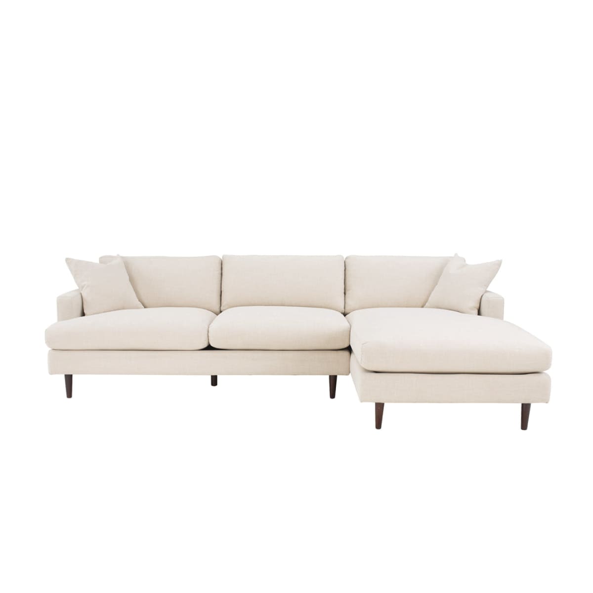 Martha Right Sectional Sofa - Beach Snow White - lh-import-sectionals