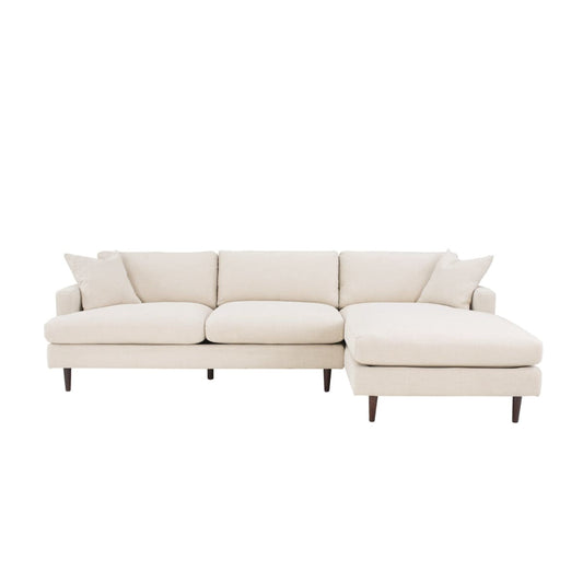 Martha Right Sectional Sofa - Beach Snow White - lh-import-sectionals