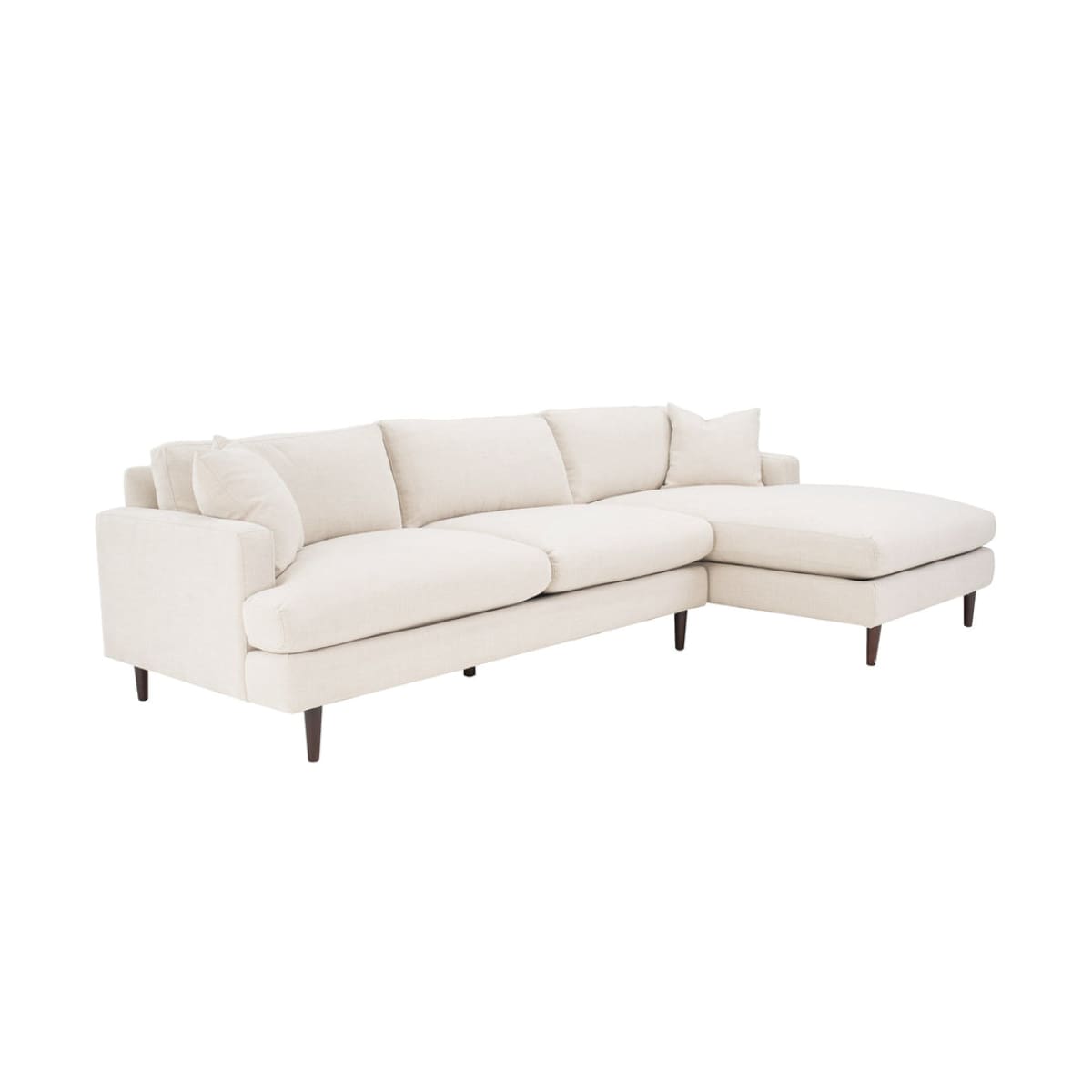 Martha Right Sectional Sofa - Beach Snow White - lh-import-sectionals