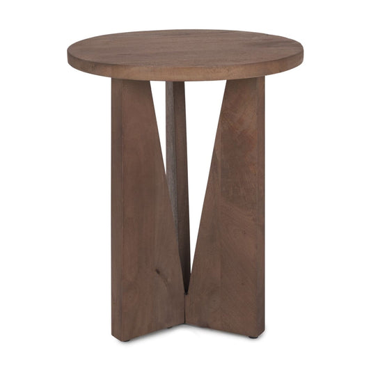 Mattius Accent Table Medium Brown Wood - accent-tables