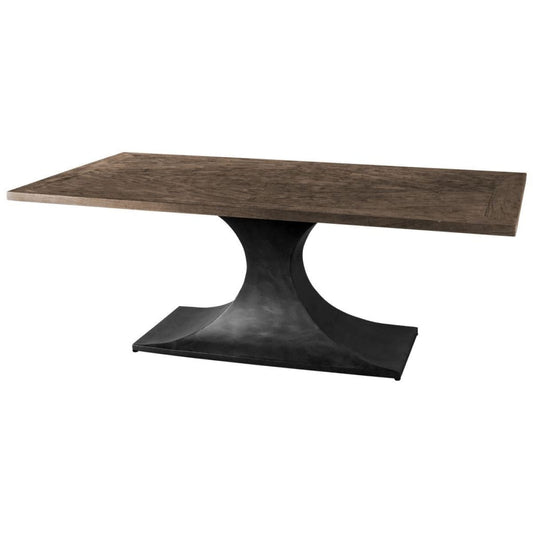 Maxton Dining Table Dark Brown Wood | Black Metal - dining-table