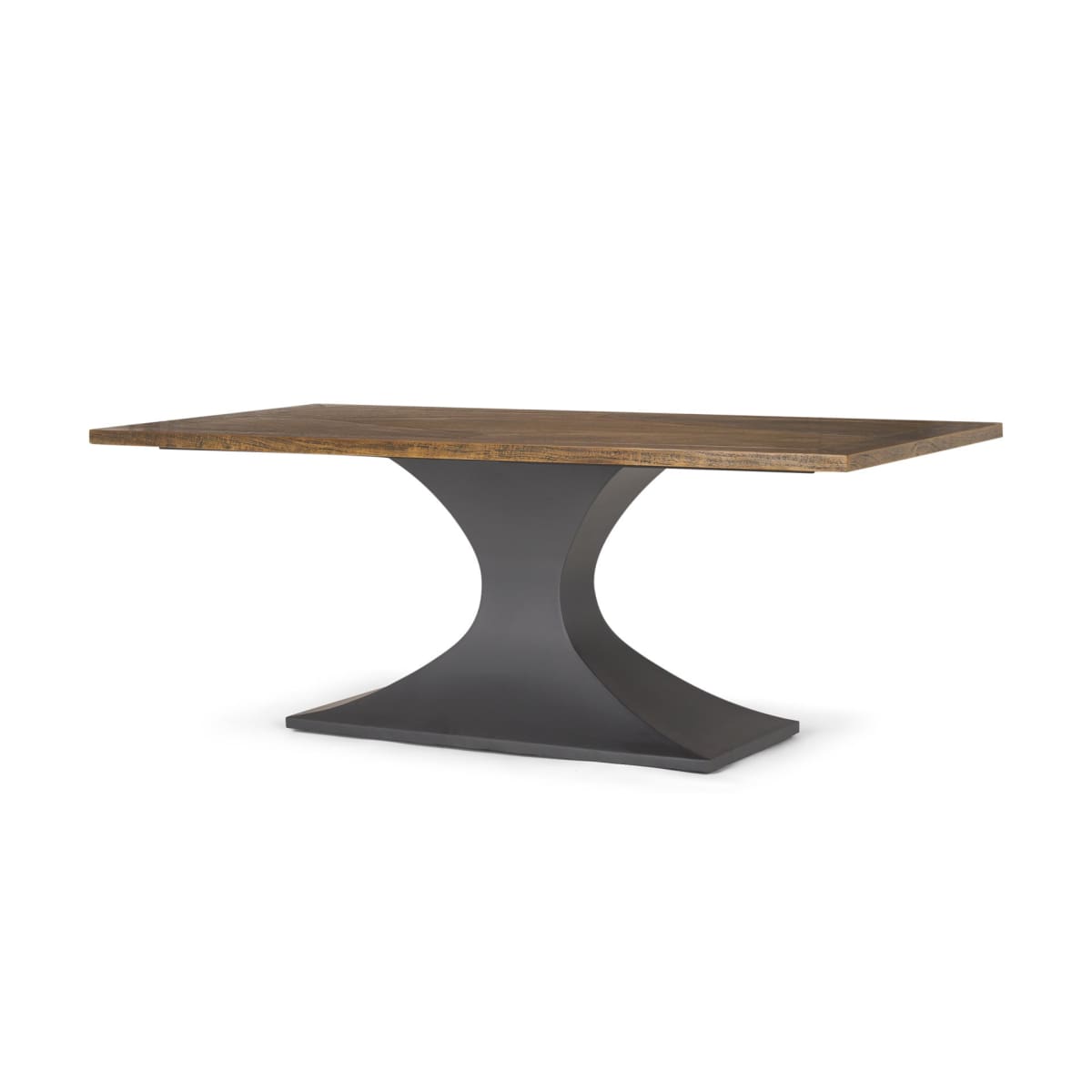 Maxton Dining Table Dark Brown Wood | Dark Gunmetal - dining-table