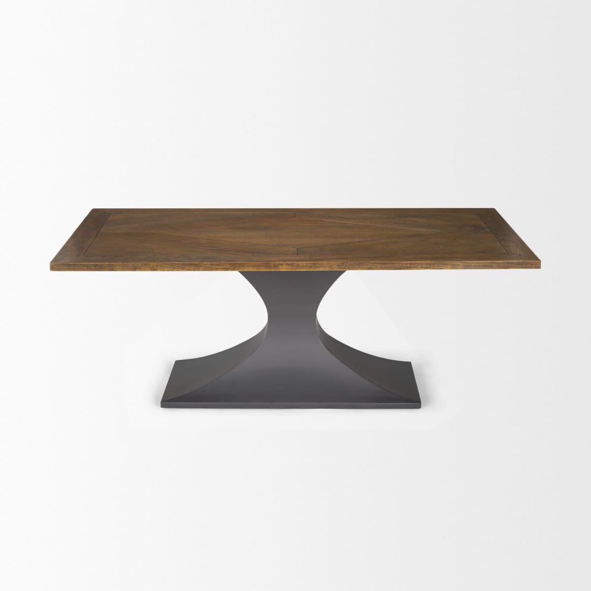 Maxton Dining Table Dark Brown Wood | Dark Gunmetal - dining-table