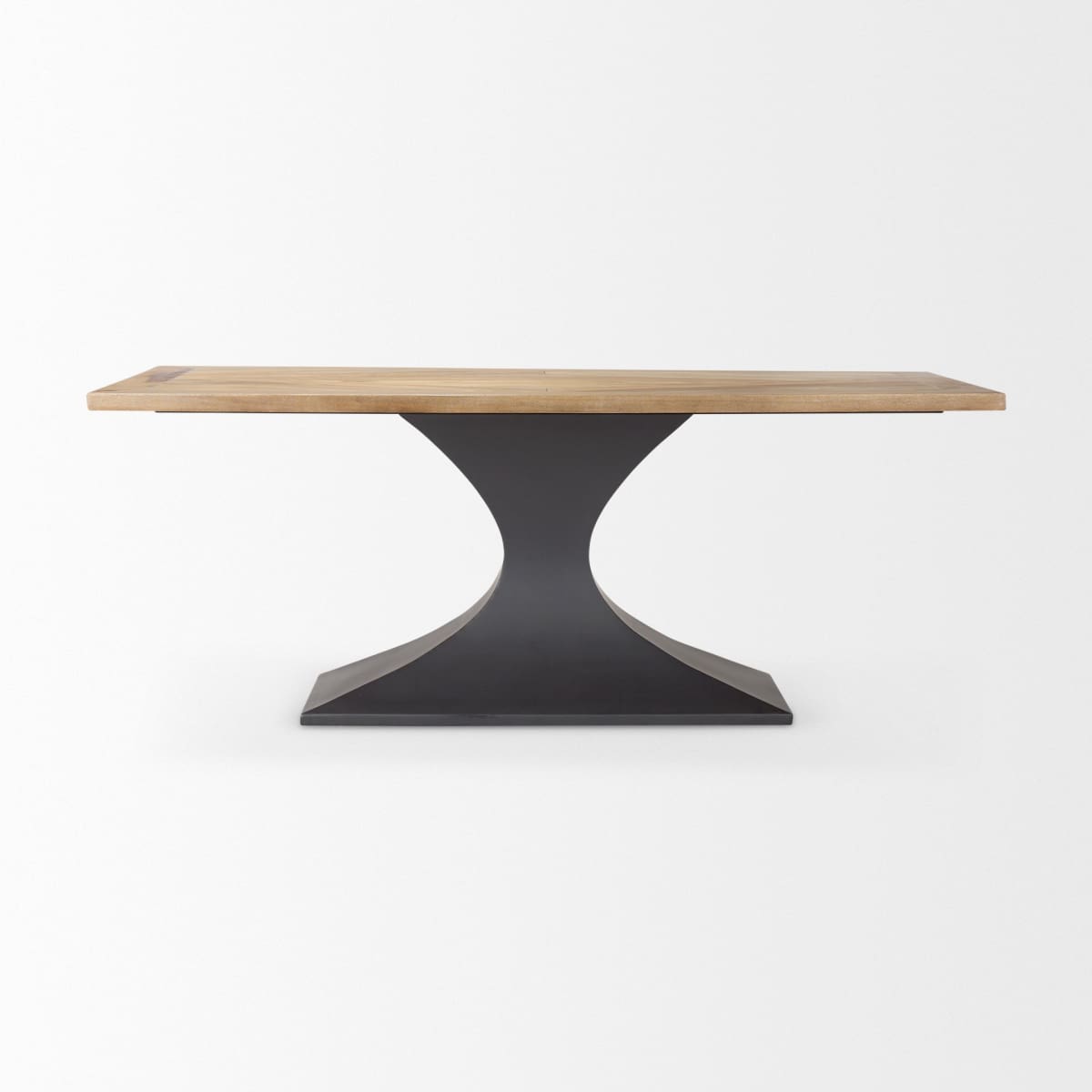 Maxton Dining Table Light Brown Wood | Dark Gunmetal - dining-table