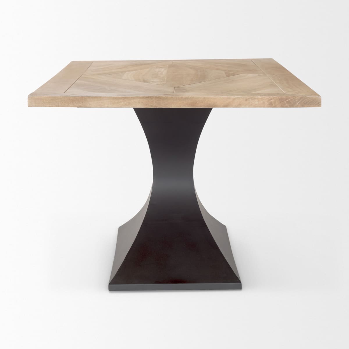 Maxton Dining Table Light Brown Wood | Dark Gunmetal - dining-table