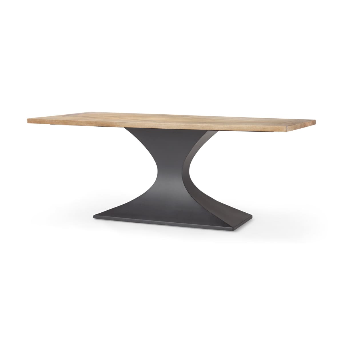 Maxton Dining Table Light Brown Wood | Dark Gunmetal - dining-table