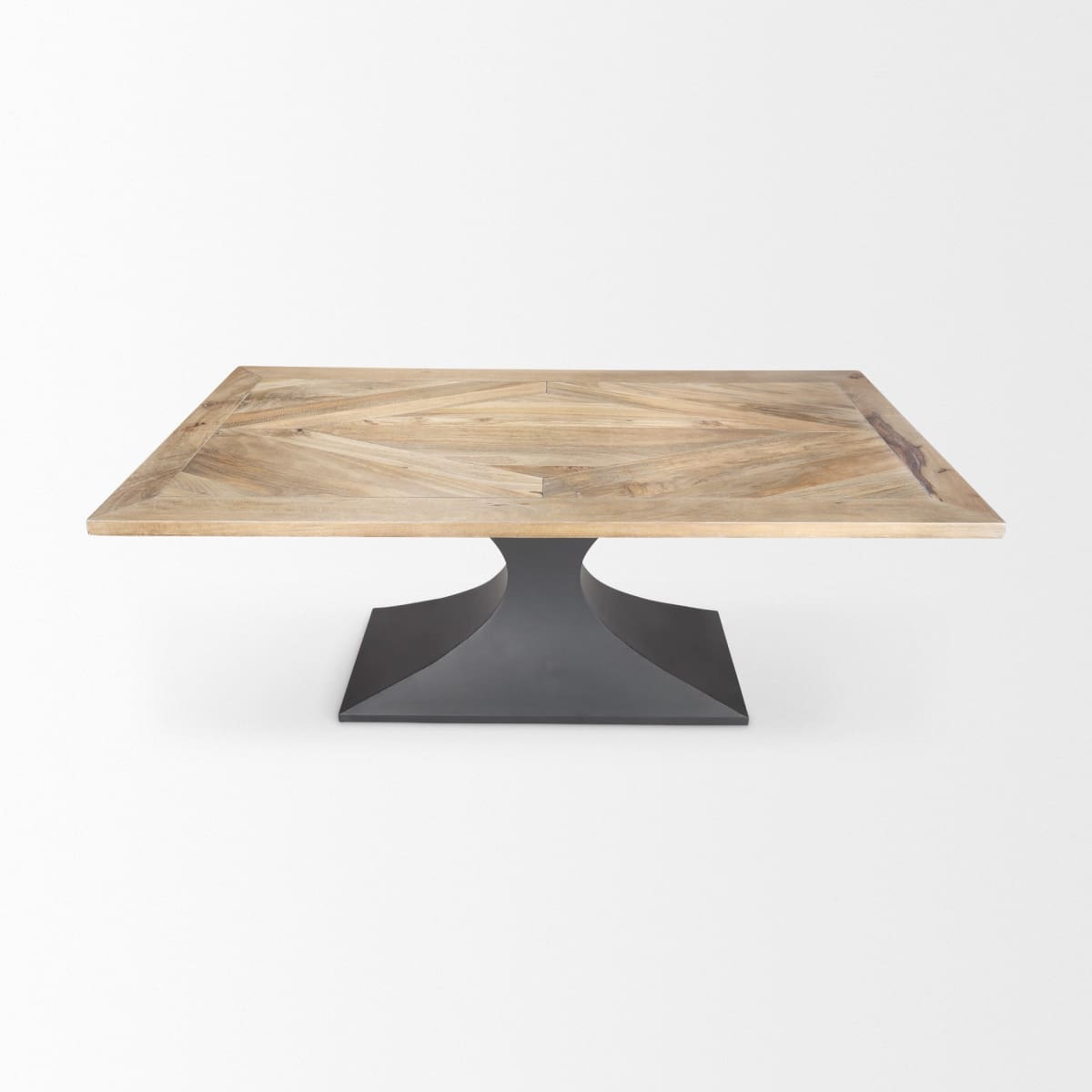 Maxton Dining Table Light Brown Wood | Dark Gunmetal - dining-table