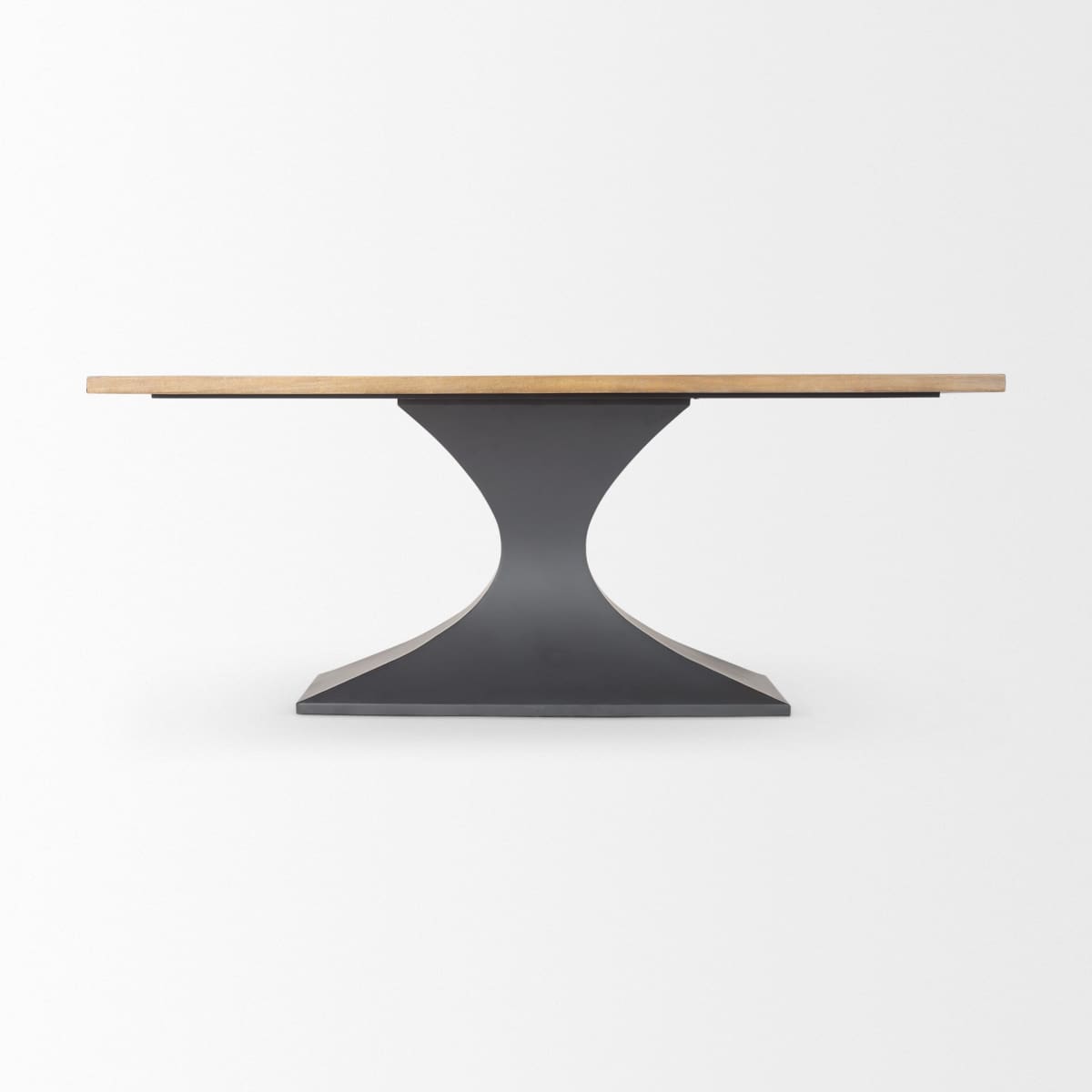 Maxton Dining Table Light Brown Wood | Dark Gunmetal - dining-table