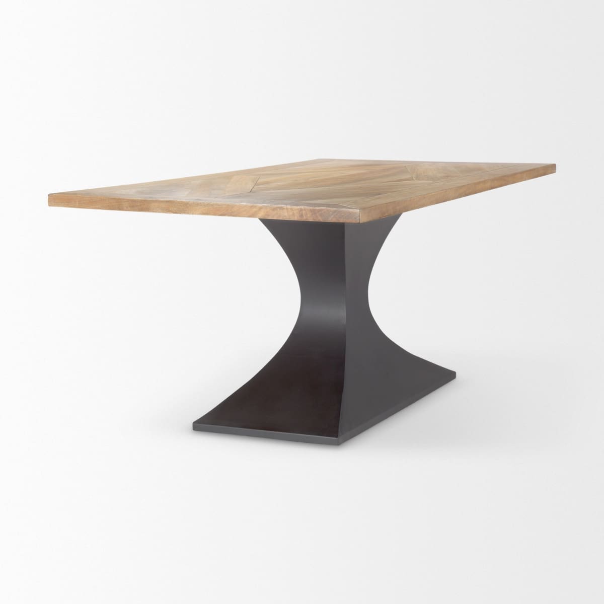 Maxton Dining Table Light Brown Wood | Dark Gunmetal - dining-table