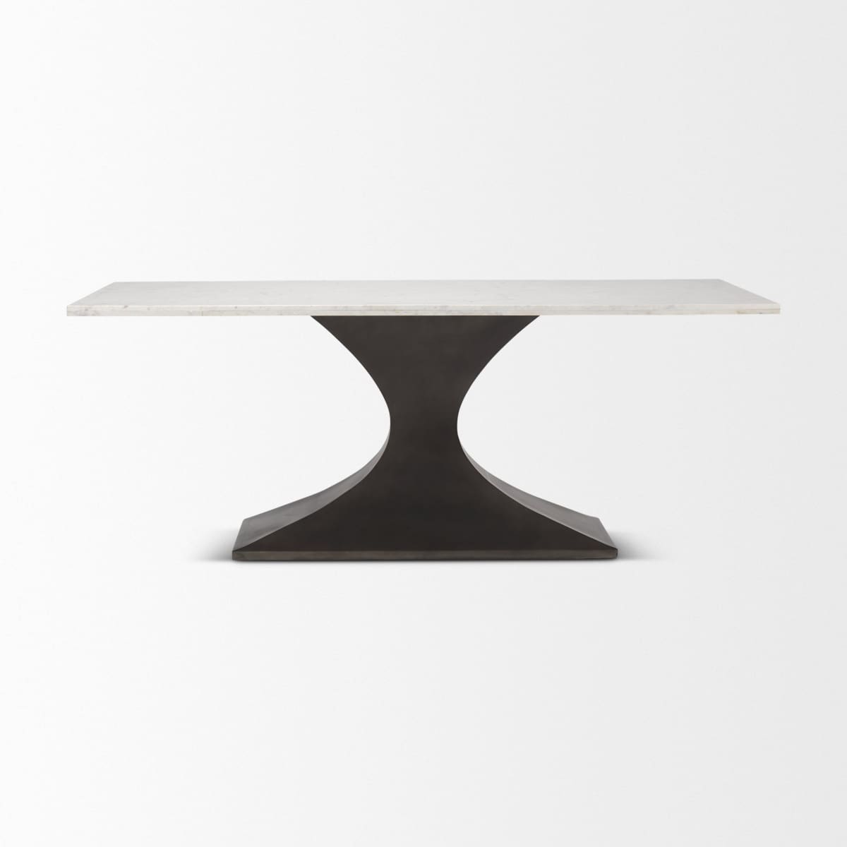 Maxton Dining Table White Marble | Black Metal - dining-table