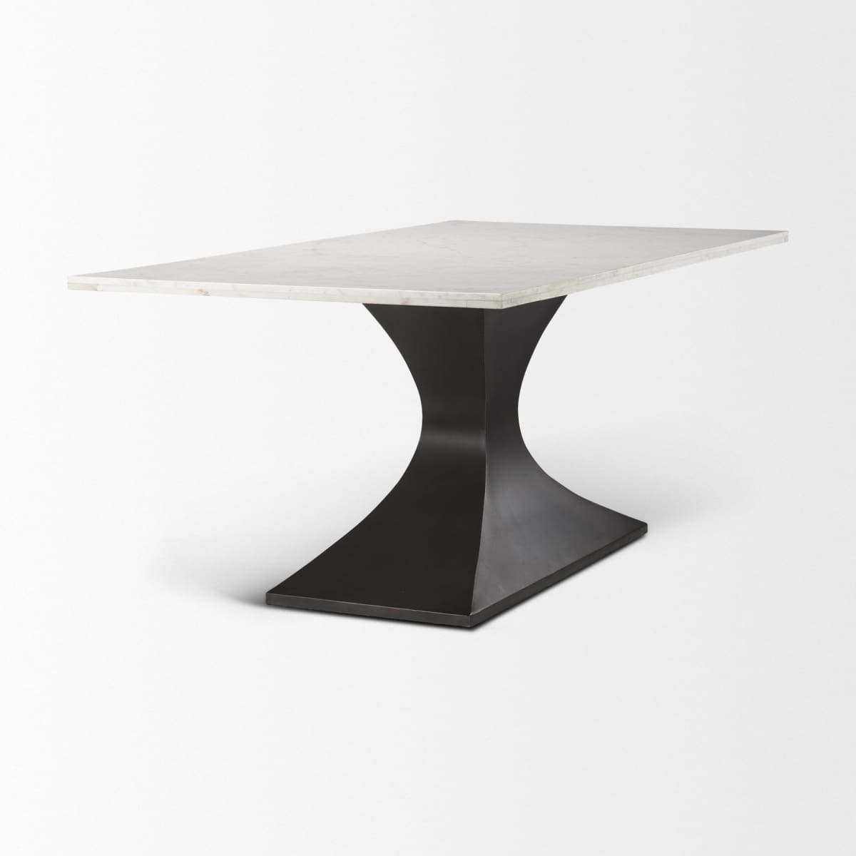 Maxton Dining Table White Marble | Black Metal - dining-table