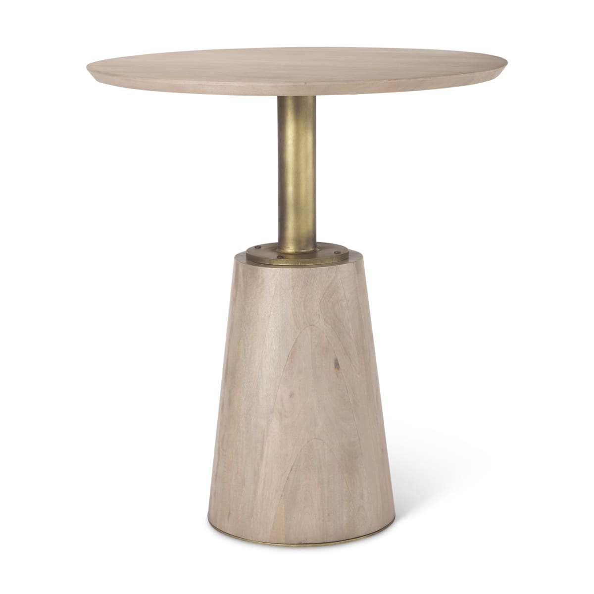 Maxwell Bistro Table Light Wood | Gold Accent - dining-table