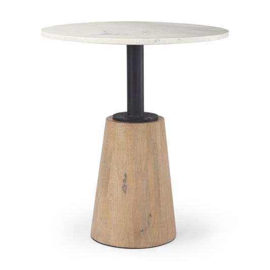 Maxwell Bistro Table White Marble | Blonde Wood - dining-table