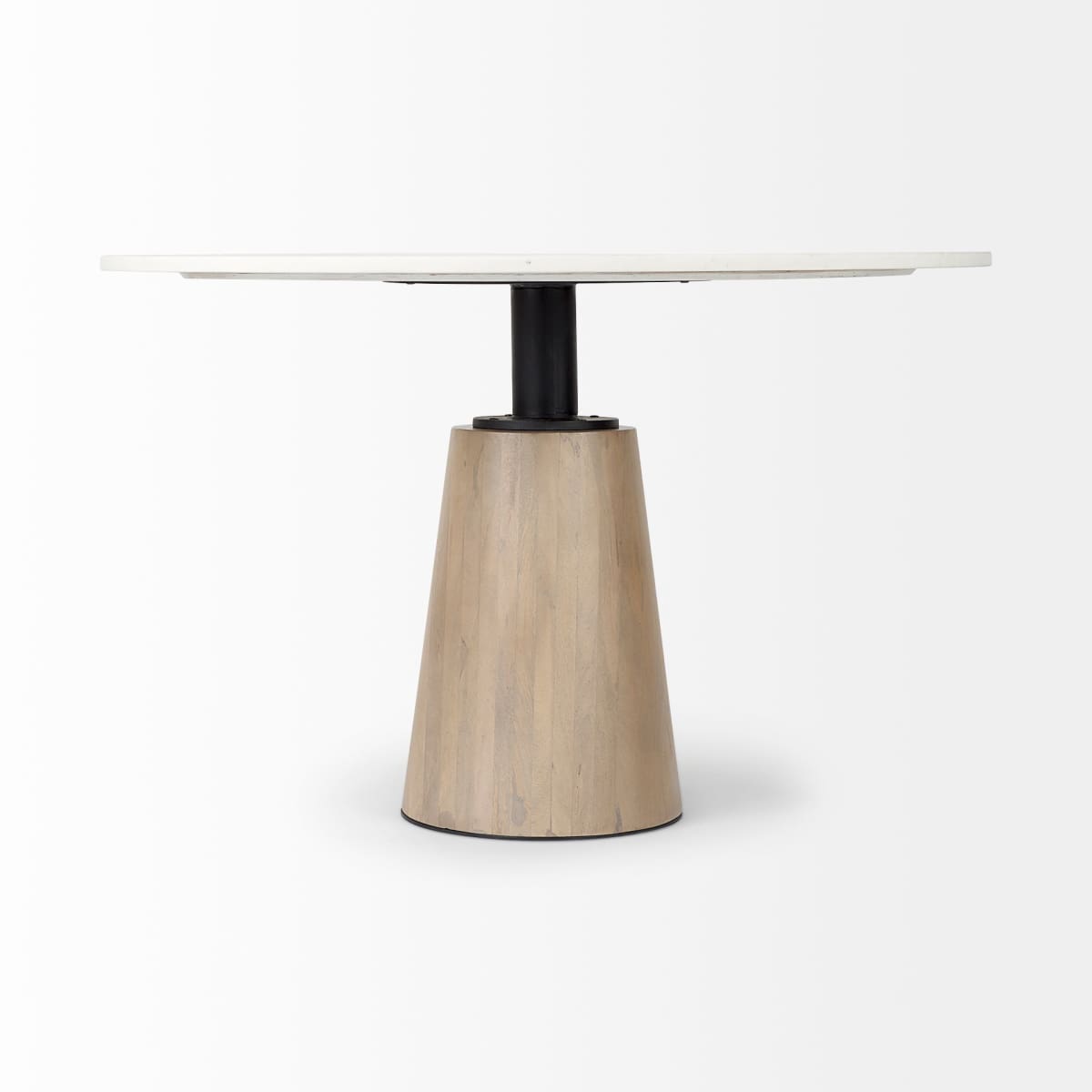 Maxwell Dining Table White Marble | Light Wood | Black Accent - dining-table