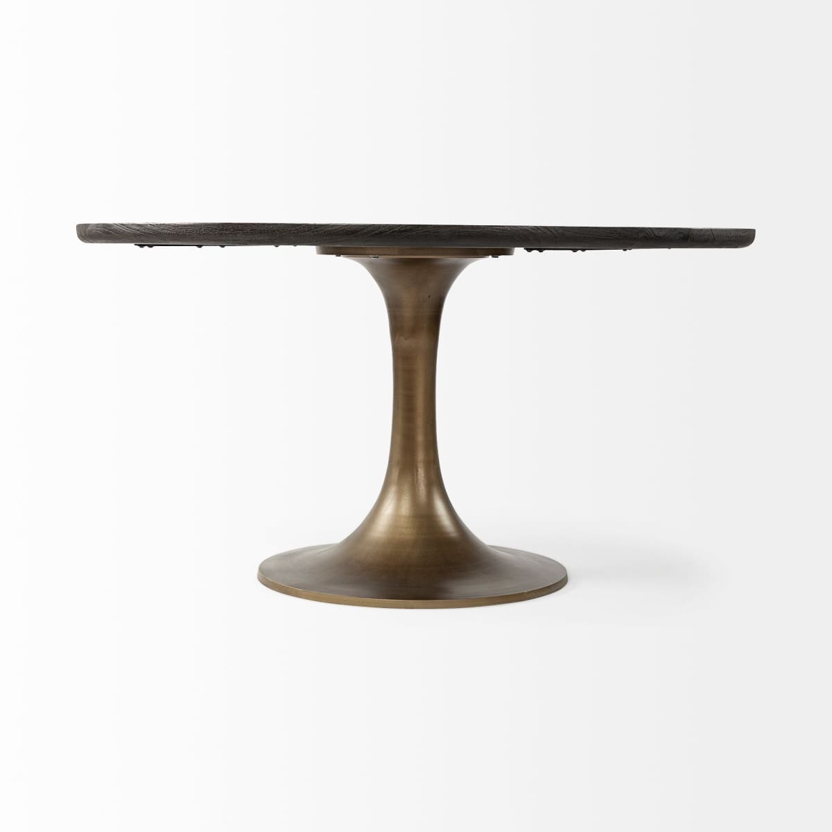 McLeod Dining Table Brown Wood | Gold Metal - dining-table