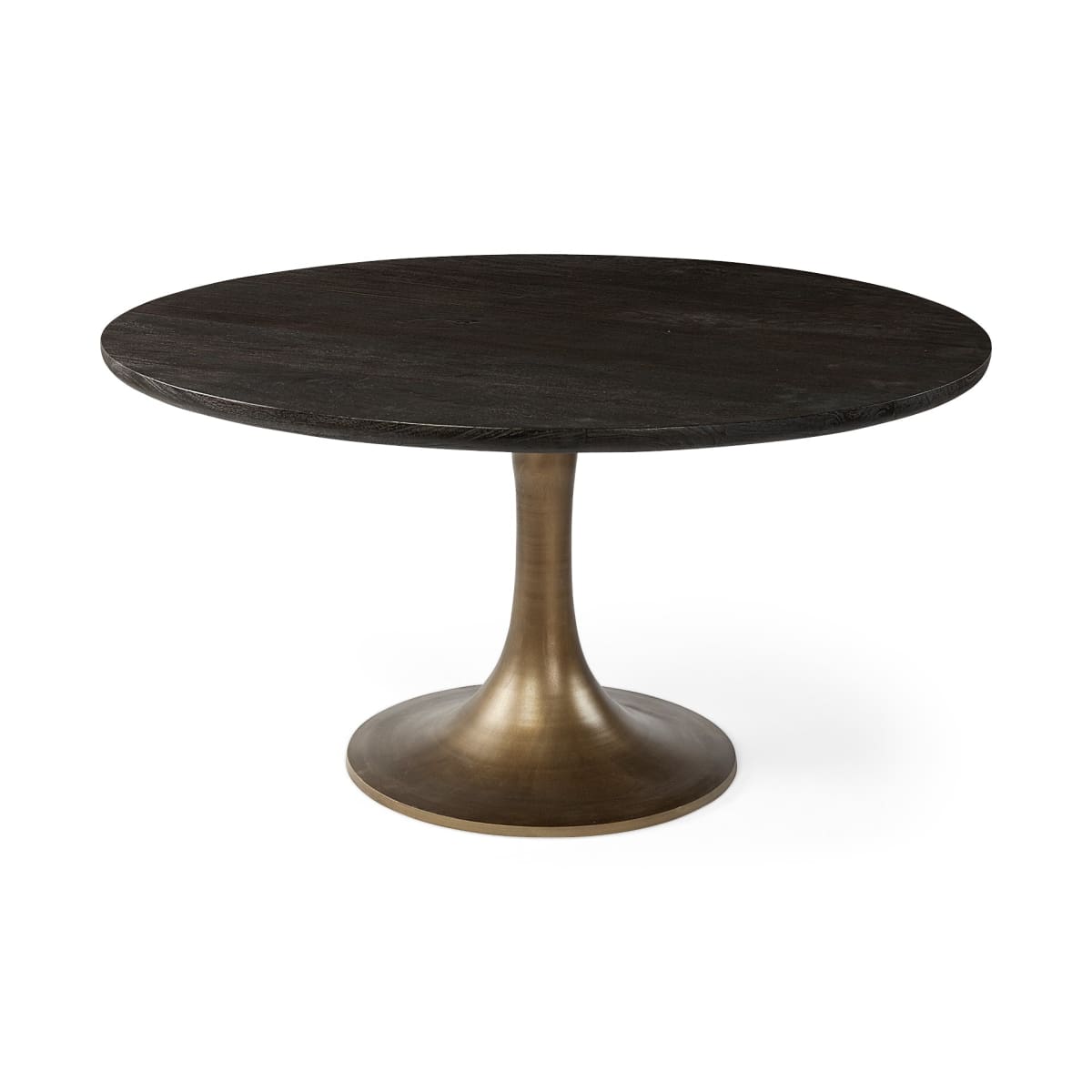 McLeod Dining Table Brown Wood | Gold Metal - dining-table