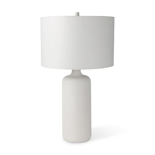 Melanie Table Lamp White Ceramic | White Shade - table-lamps