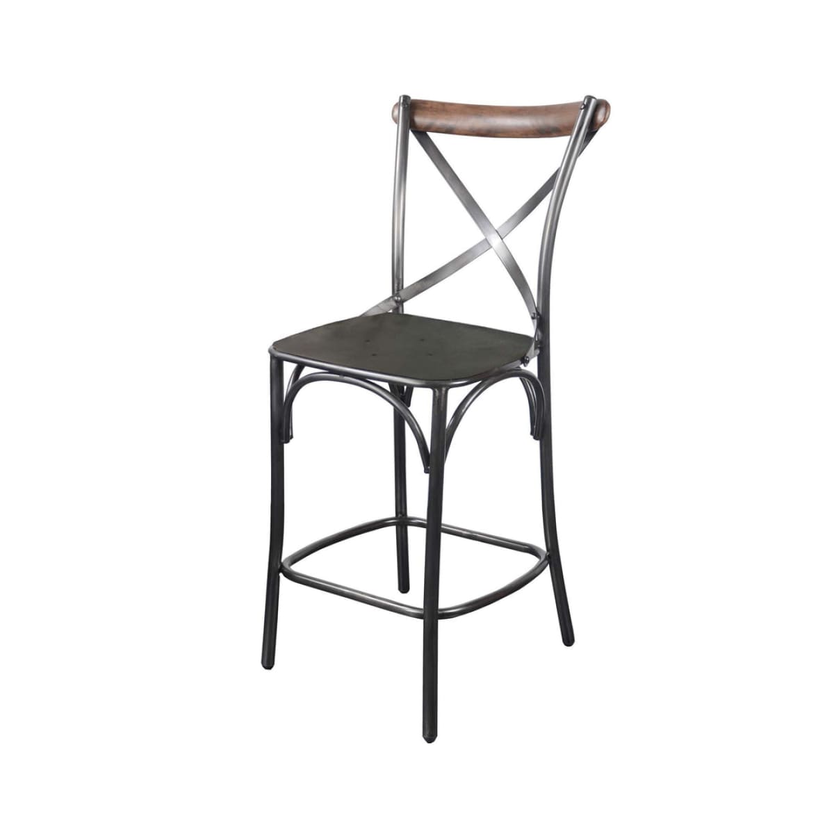 Metal Crossback Counter Stool - lh-import-stools
