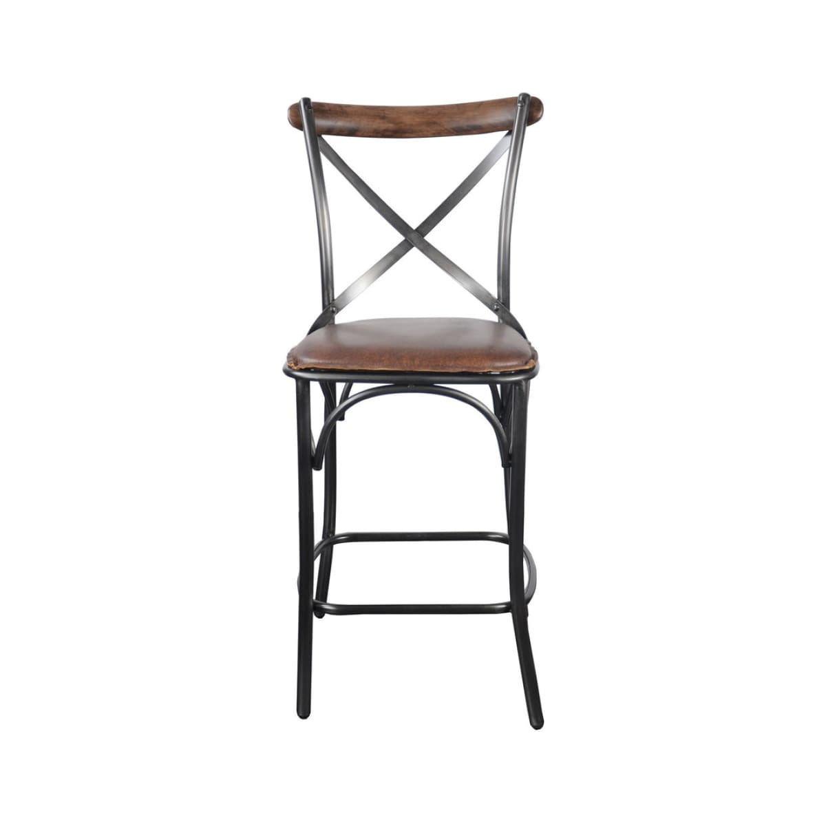 Metal Crossback Counter Stool - lh-import-stools