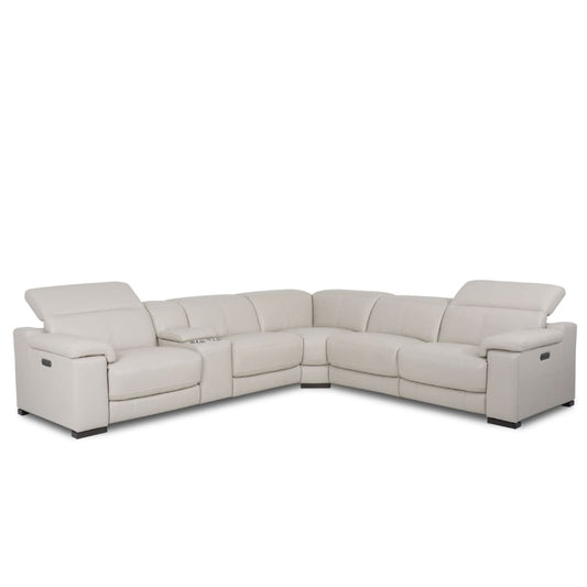 Mia Leather Power Recliner Sectional - Sectional