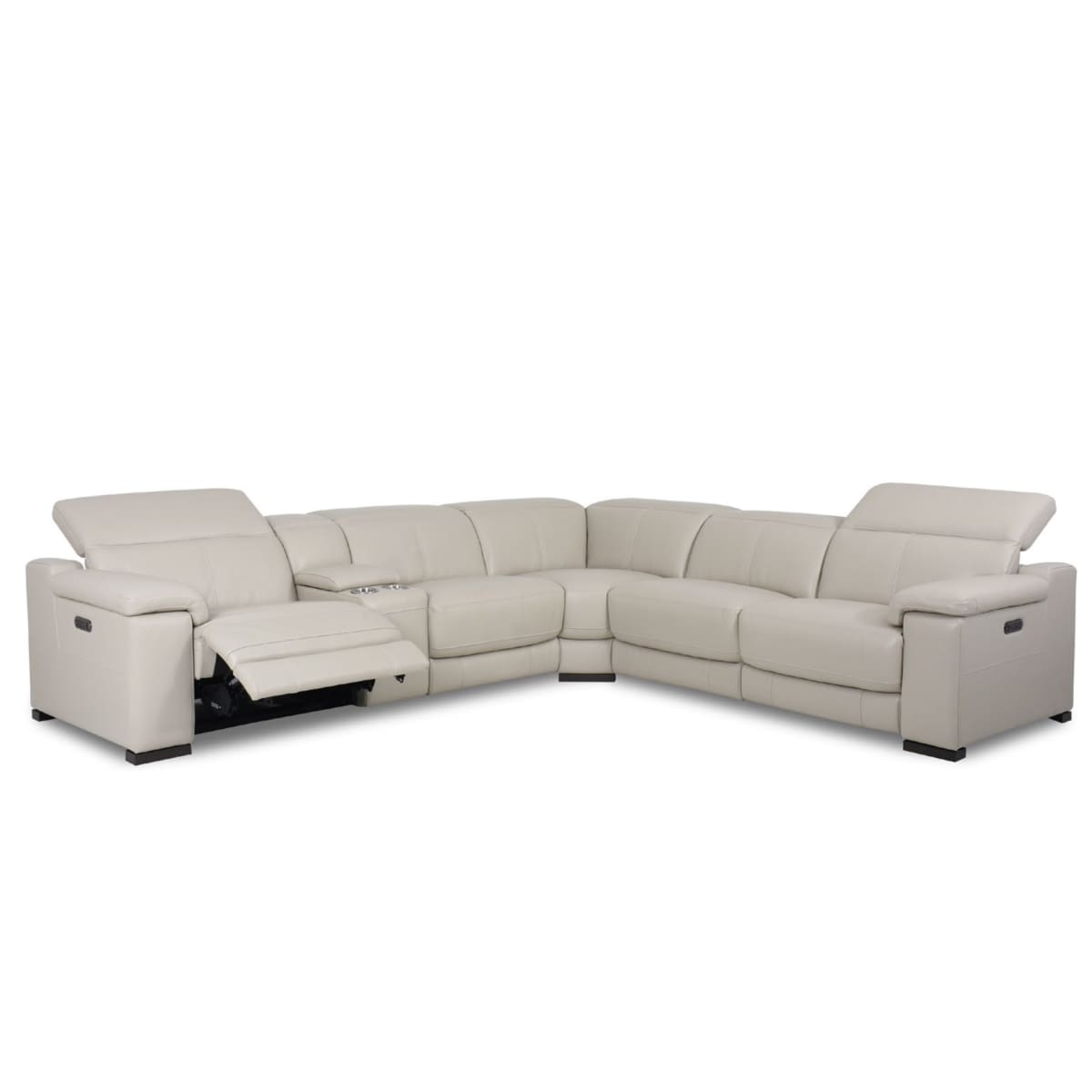 Mia Leather Power Recliner Sectional - Sectional