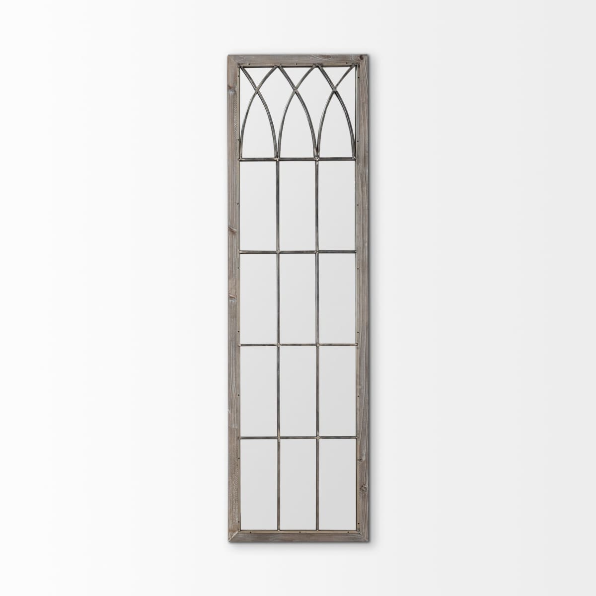 Midvale Floor Mirror Gray Wood - wall-mirrors-grouped
