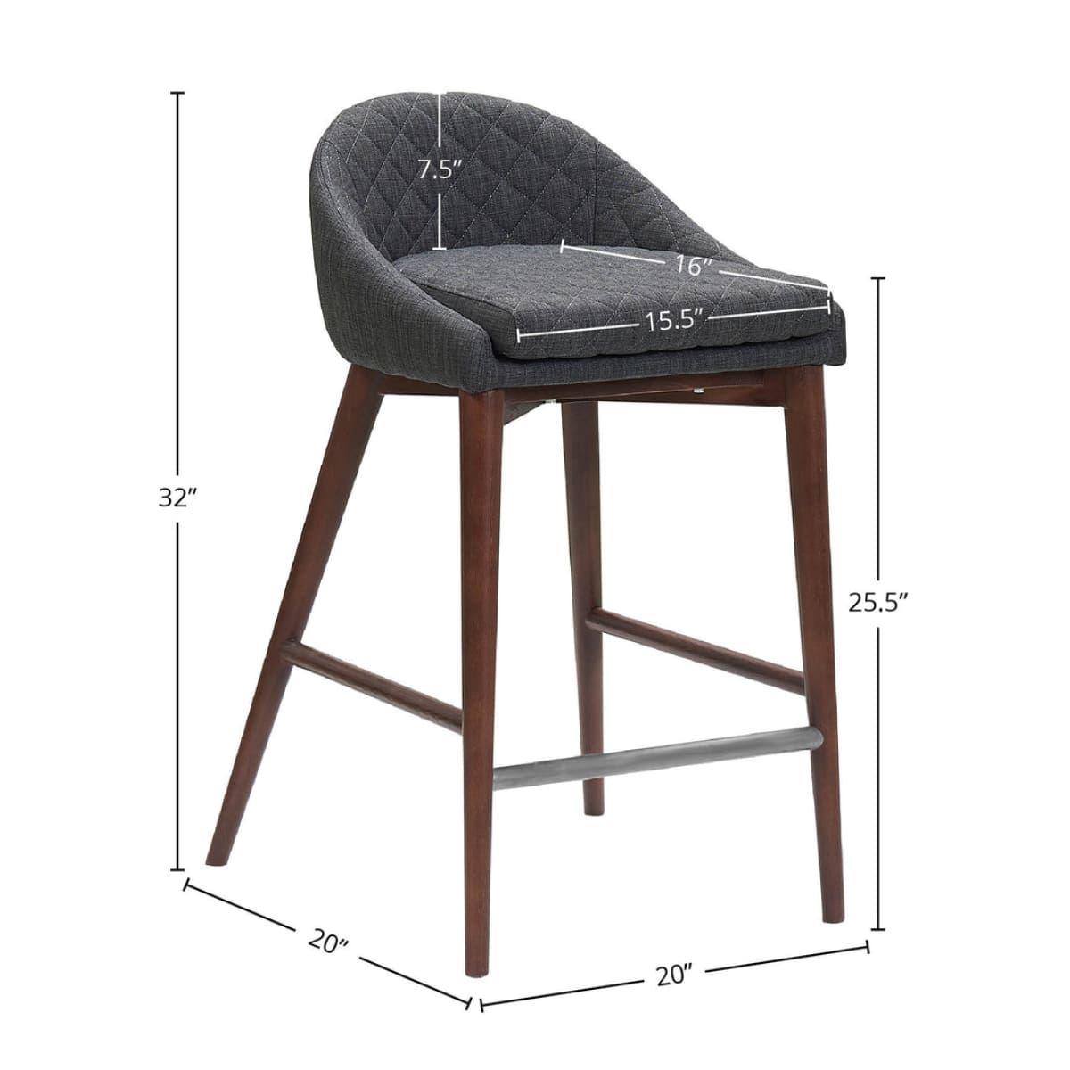 Mila Counter Stool - Dark Grey - lh-import-stools