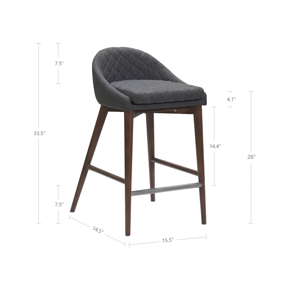 Mila Counter Stool - Dark Grey - lh-import-stools