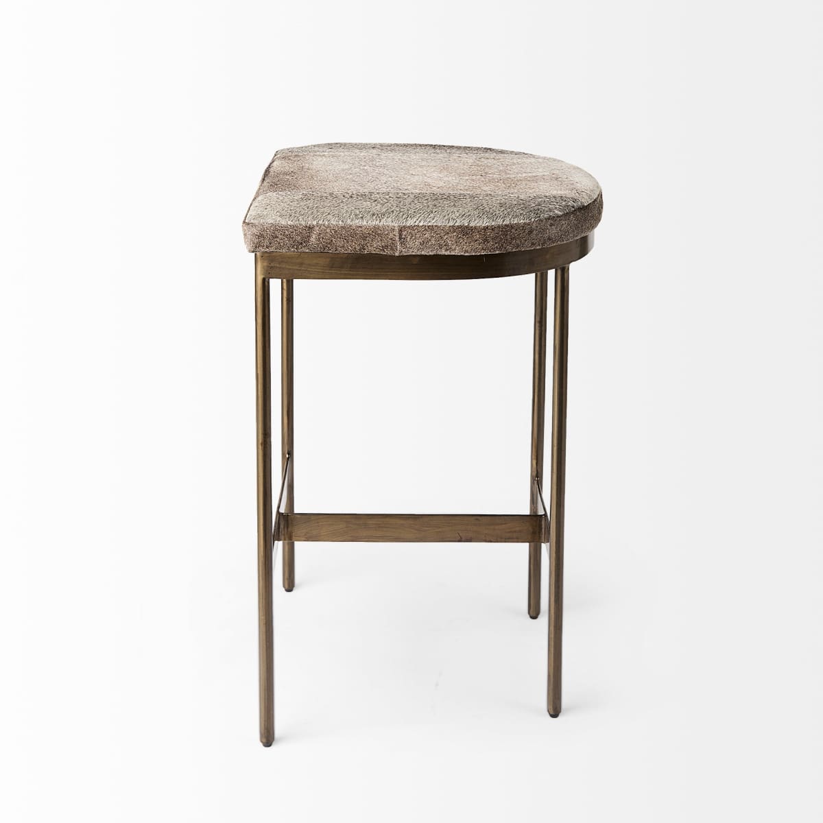 Millie Bar Counter Stool Gray Hair-On-Hide | Gold Metal | Counter - bar-stools