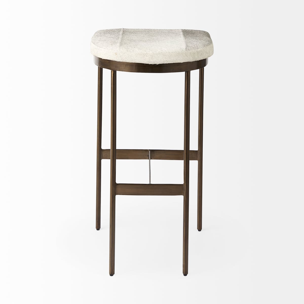 Millie Bar Counter Stool Gray Hair-On-Hide | Gold Metal | Bar - bar-stools