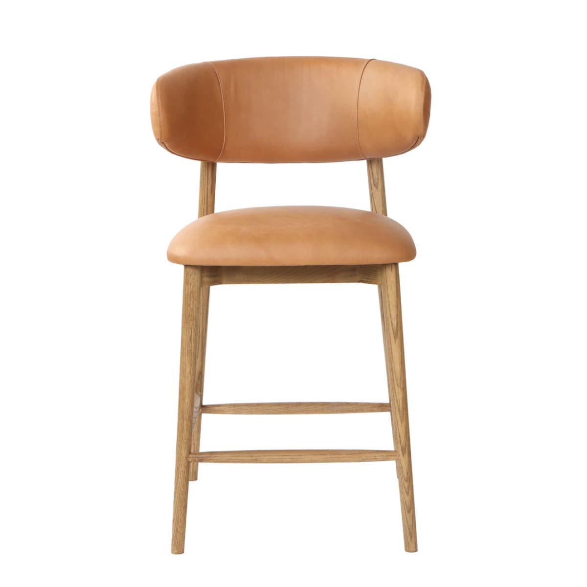 Milo Counter Stool - Hazelnut Brown Leather - lh-import-stools