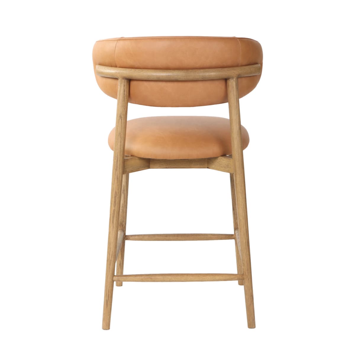 Milo Counter Stool - Hazelnut Brown Leather - lh-import-stools