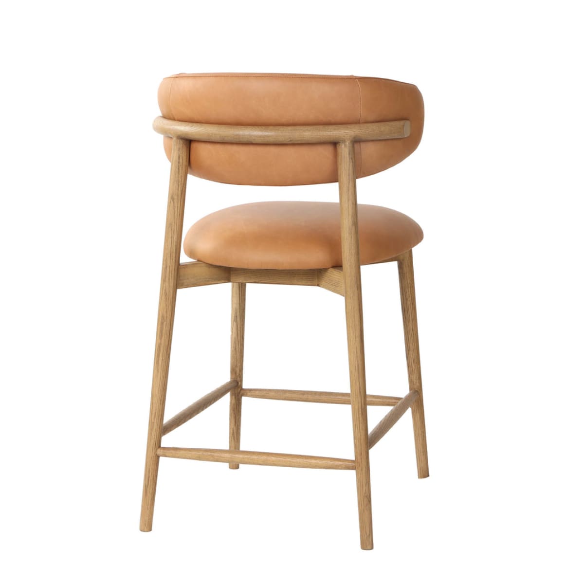 Milo Counter Stool - Hazelnut Brown Leather - lh-import-stools