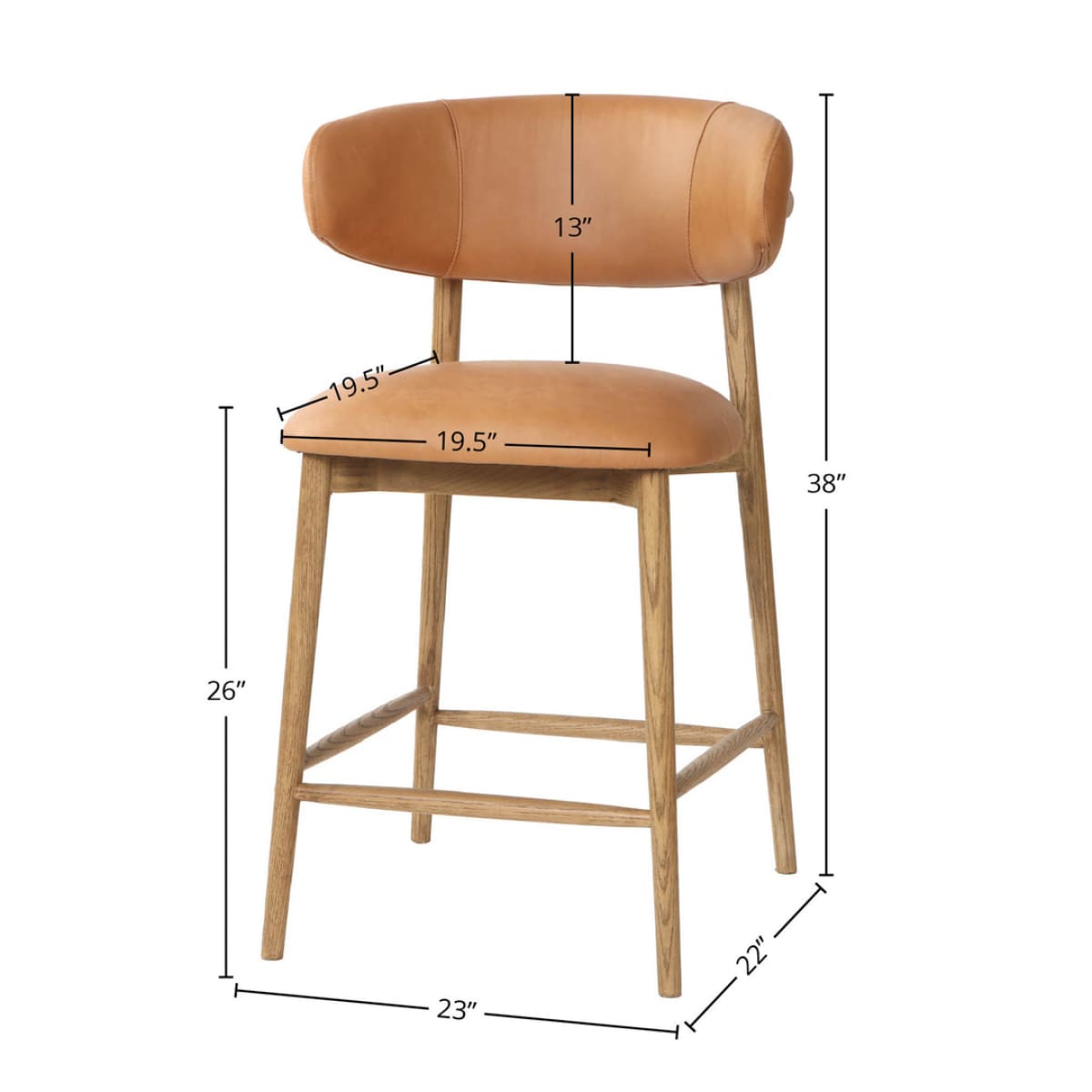 Milo Counter Stool - Hazelnut - lh-import-stools