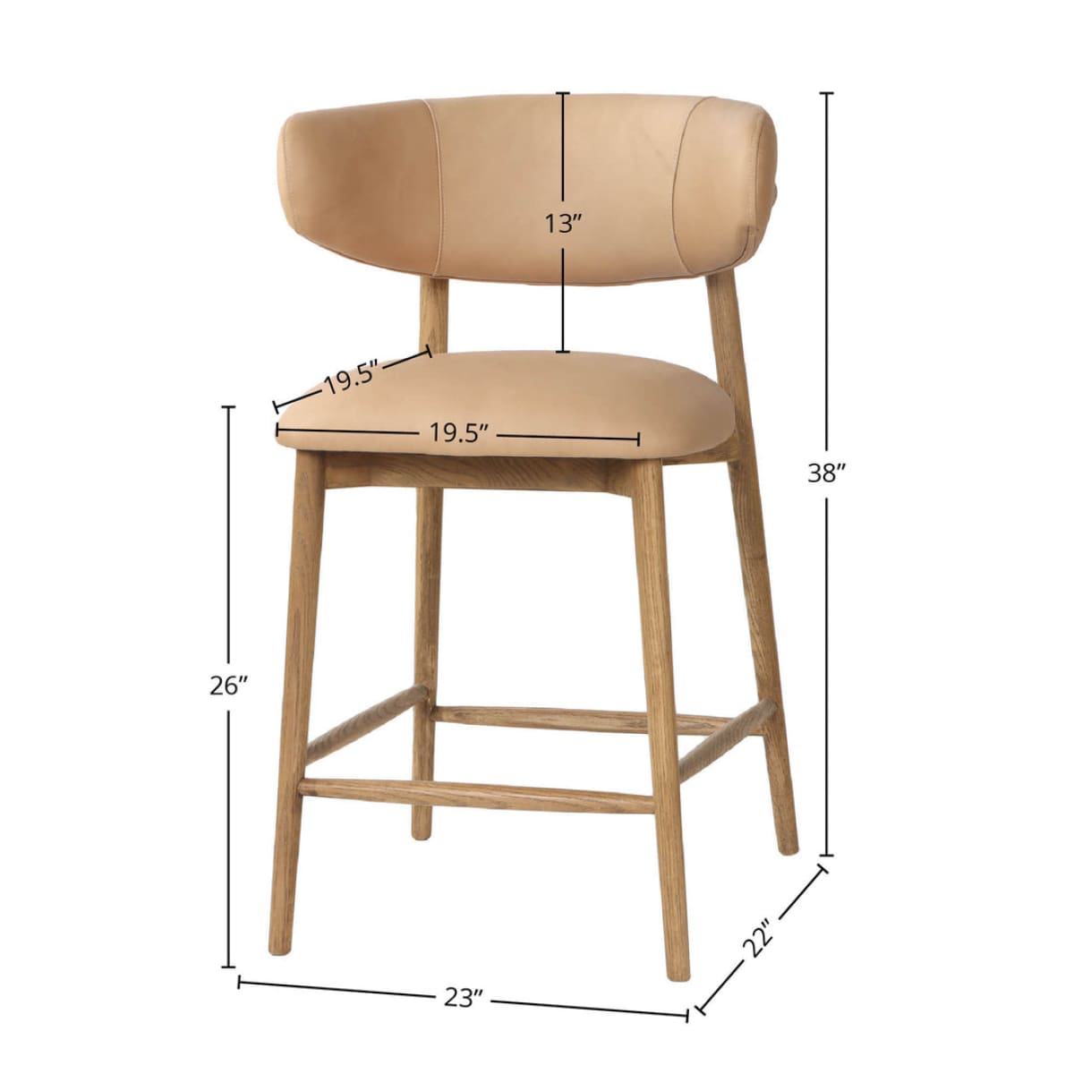 Milo Counter Stool - Nude - lh-import-stools