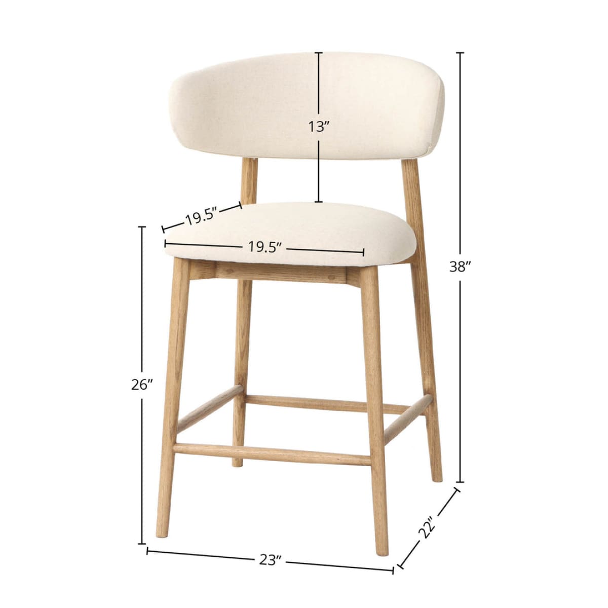 Milo Counter Stool - Savile Flax - lh-import-stools