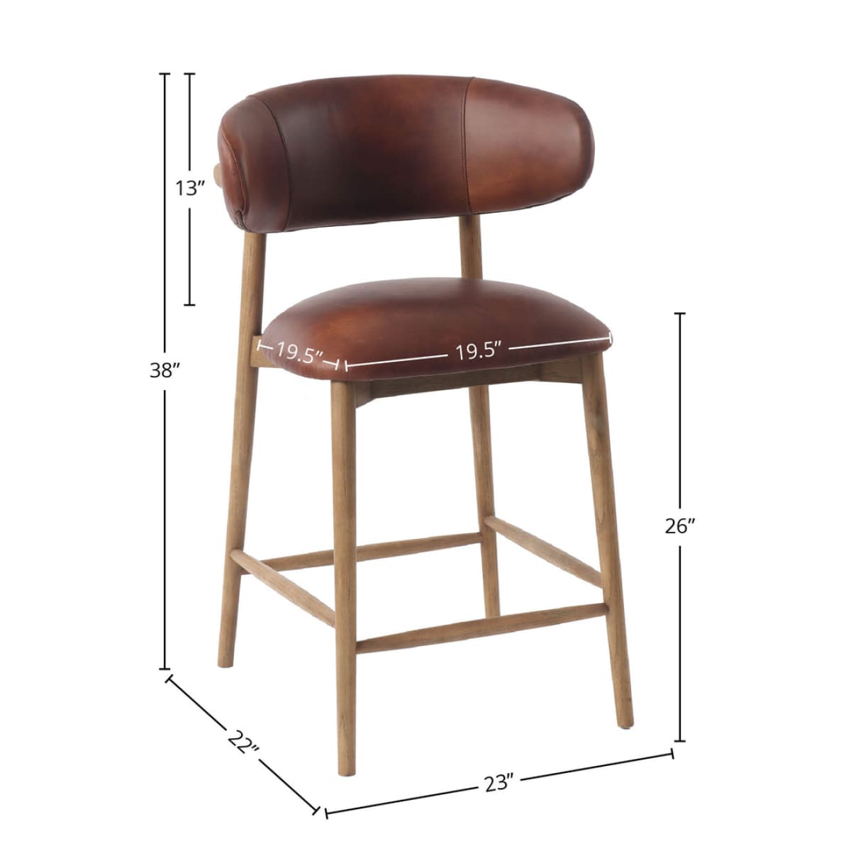 Milo Counter Stool - Tobacco - lh-import-stools